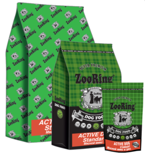 КОРМ ДЛЯ СОБАК ZOORING ACTIVE DOG STANDART МЯСНОЙ МИКС И РИС