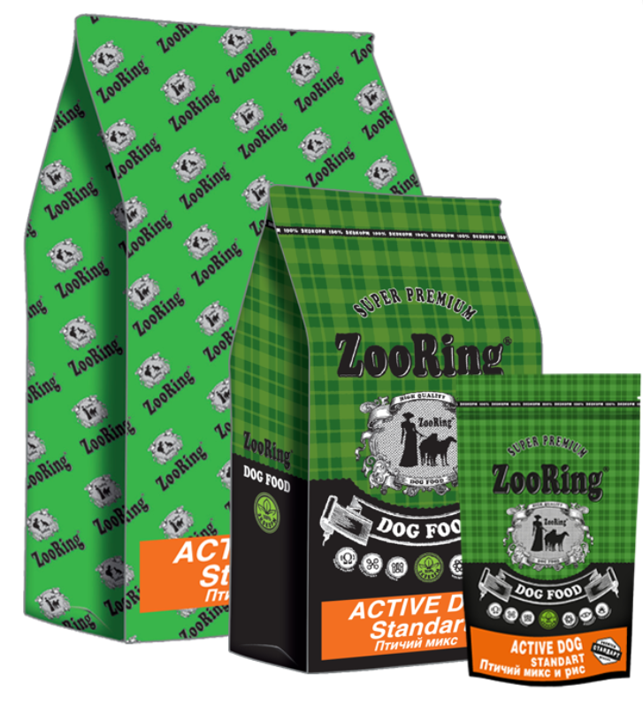 ACTIVE DOG STANDART птичий микс и рис КОРМ ДЛЯ СОБАК ZOORING ACTIVE DOG STANDART ПТИЧИЙ МИКС И РИС