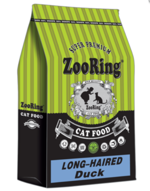 КОРМ ДЛЯ КОШЕК ZOORING LONG-HAIRED CATS DUCK 10 кг