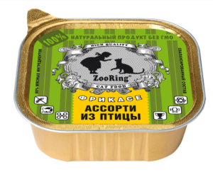 КОРМ ДЛЯ КОШЕК ZOORING: ПАШТЕТ АССОРТИ ИЗ ПТИЦЫ