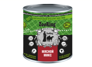 КОРМ ДЛЯ СОБАК ZOORING КОНСЕРВИРОВАННЫЙ МЯСНОЙ МИКС