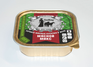 КОРМ ДЛЯ СОБАК ZOORING: КУСОЧКИ В ЖЕЛЕ МЯСНОЙ МИКС