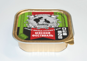 КОРМ ДЛЯ КОШЕК ZOORING: КУСОЧКИ В ЖЕЛЕ МЯСНОЙ ФЕСТИВАЛЬ