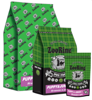 КОРМ ДЛЯ СОБАК ZOORING PUPPY&JUNIOR 2 ЯГНЕНОК И РИС