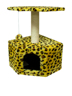 Дом д/кош., цв.мех, угловой Зооник(400х400х640)