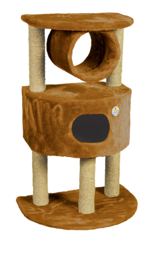 Дом д/кош., одн.мех, полукр.на 3-х когтет.(630х440х1000) коричневый