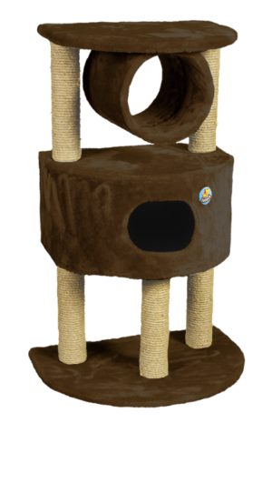 Дом д/кош., одн.мех, полукр.на 3-х когтет.Зооник(630х440х1000) темно- коричневый
